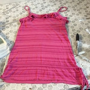 Arizona XS Pink Stripes Ruffles Camisole Tank Top